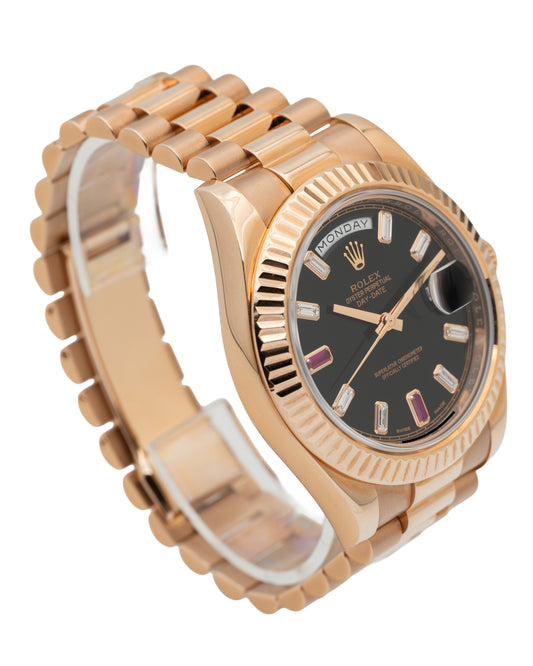 Rolex Day-Date II 218235 Factory Rolex diamonds & ruby dial