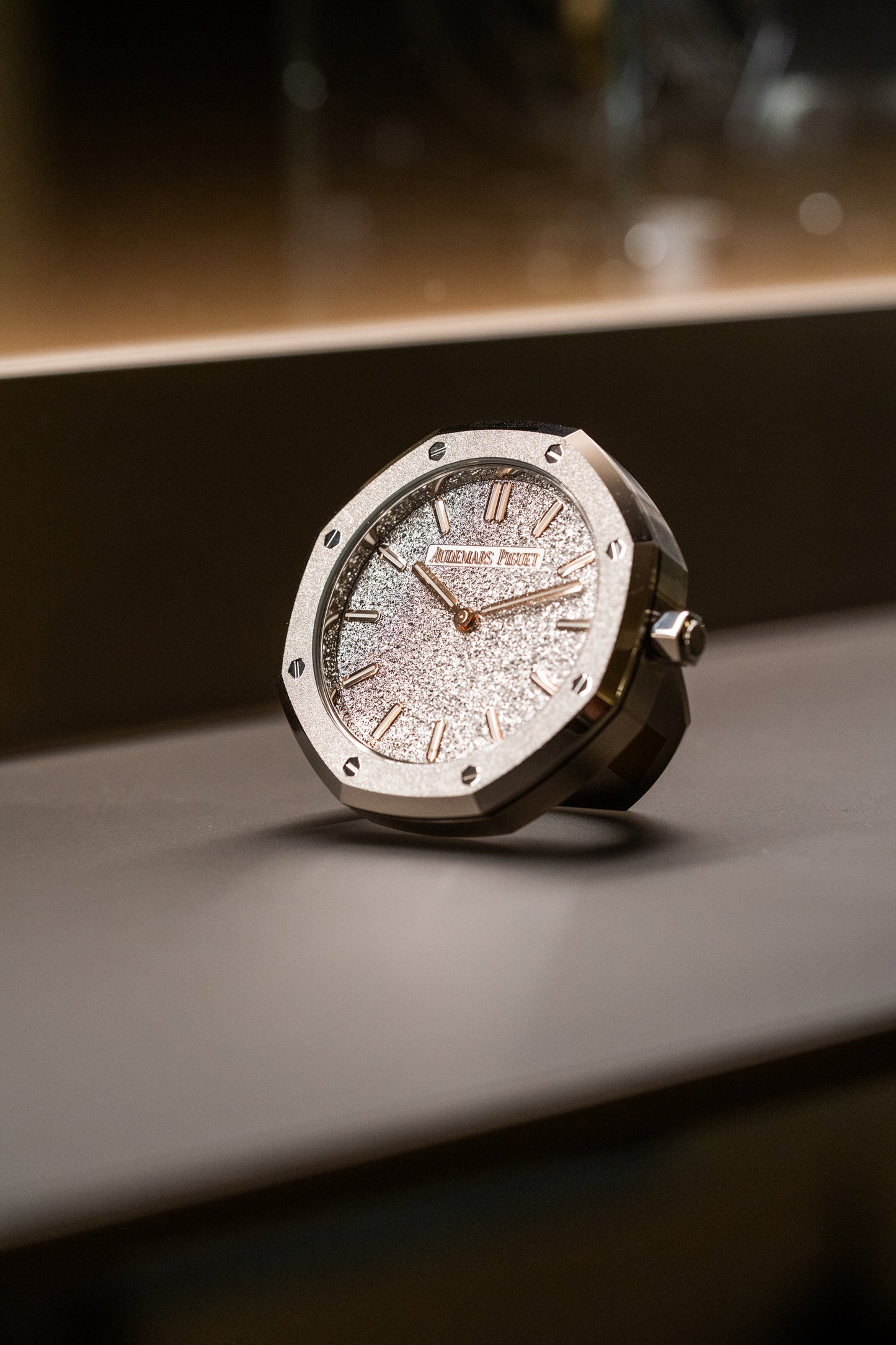 Table clock Audemars Piguet Royal Oak Frosted