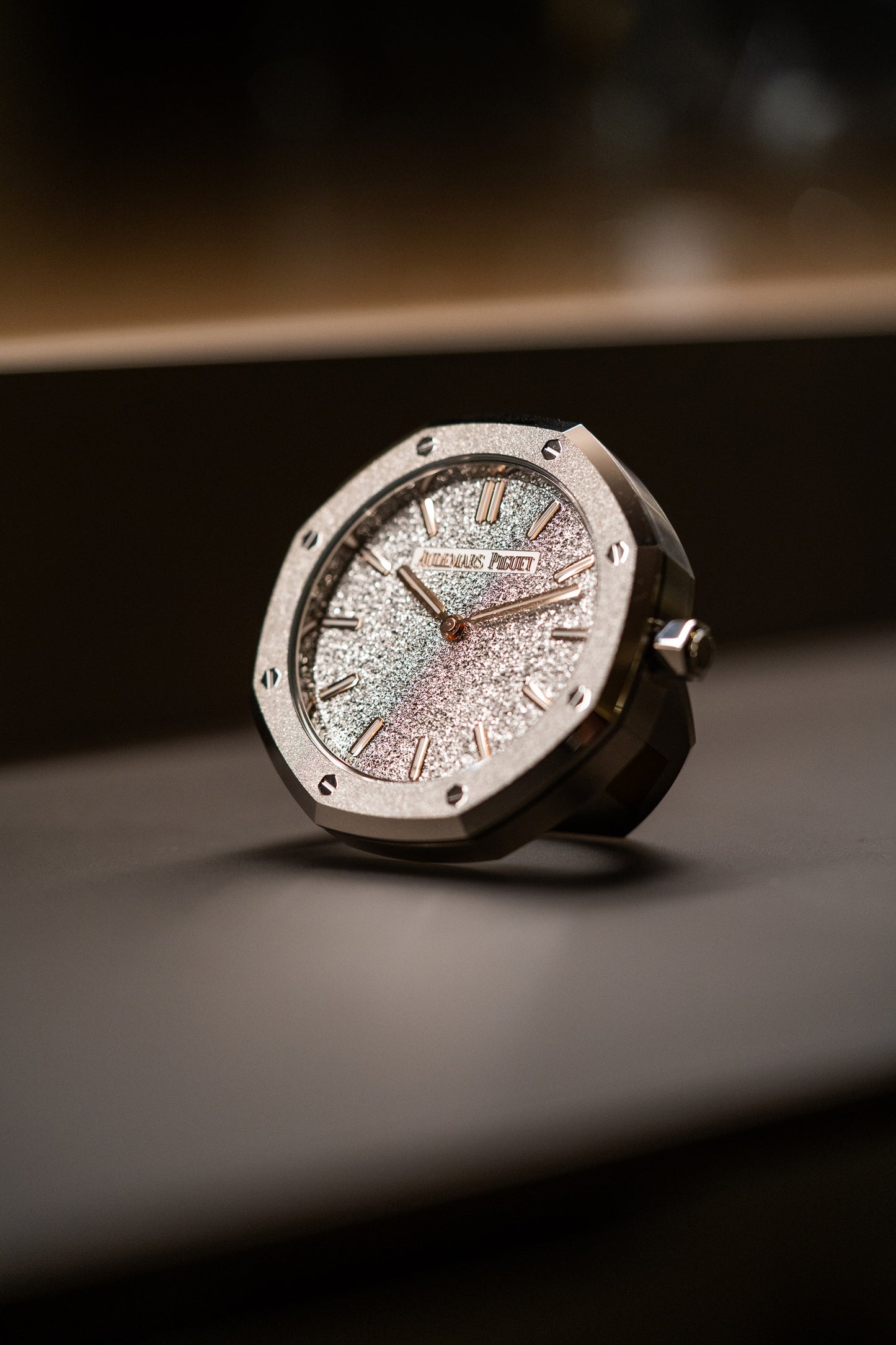 Table clock Audemars Piguet Royal Oak Frosted