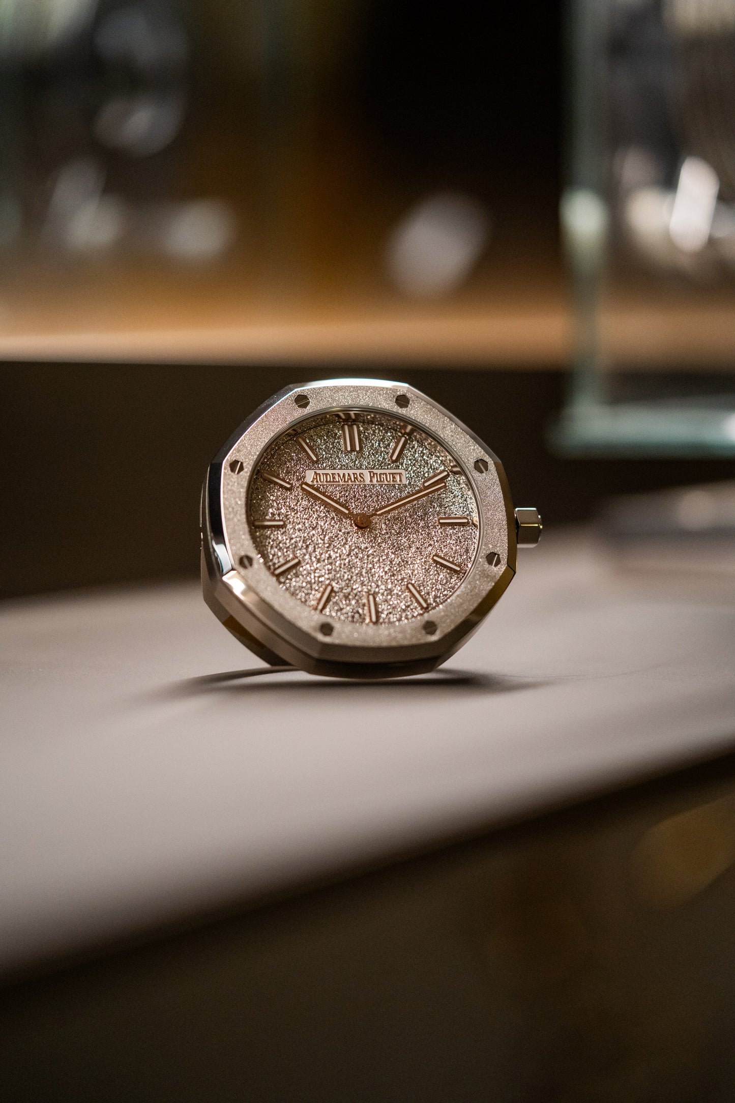 Table clock Audemars Piguet Royal Oak Frosted