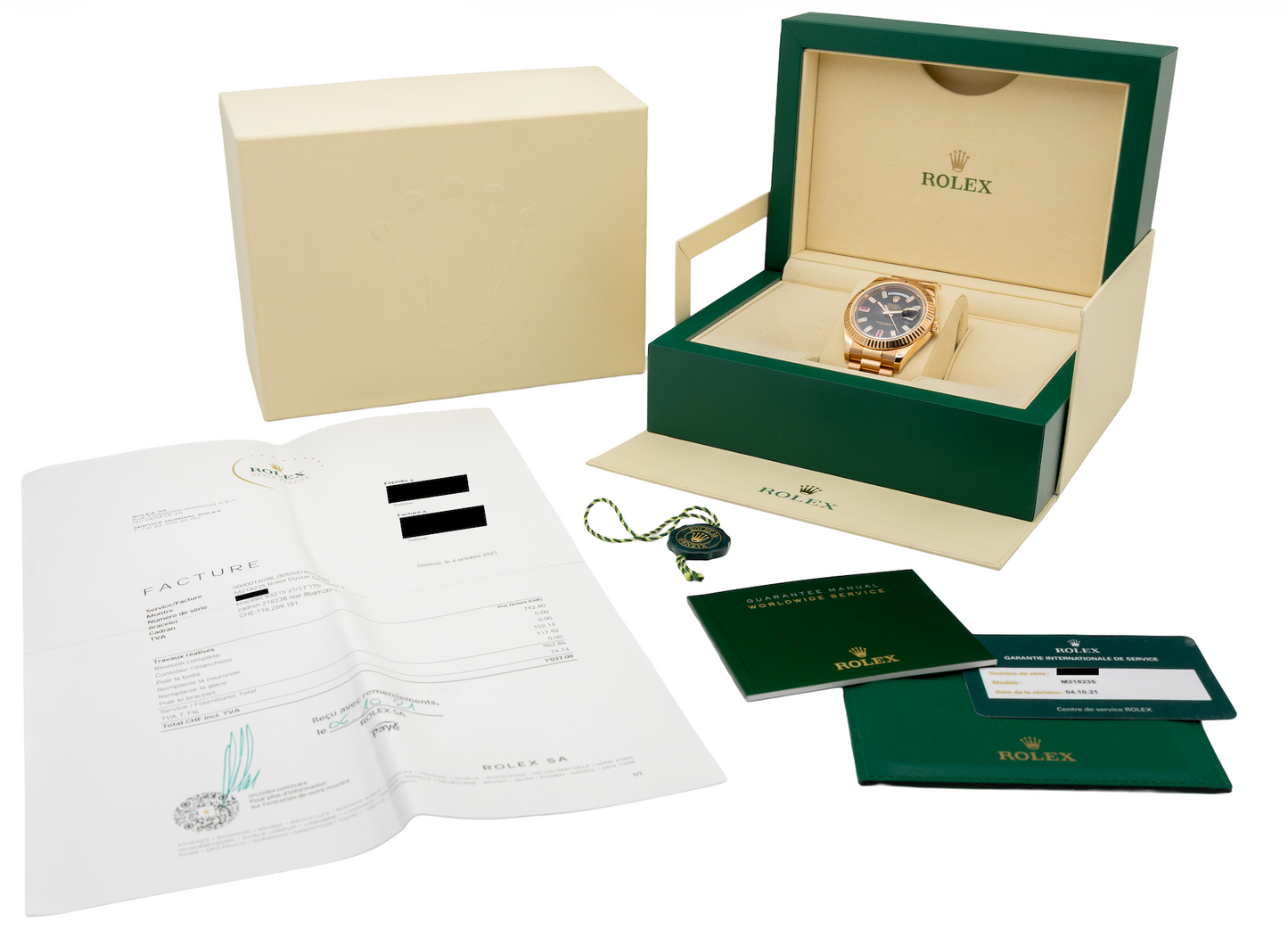 Rolex Day-Date II 218235 Factory Rolex diamonds & ruby dial