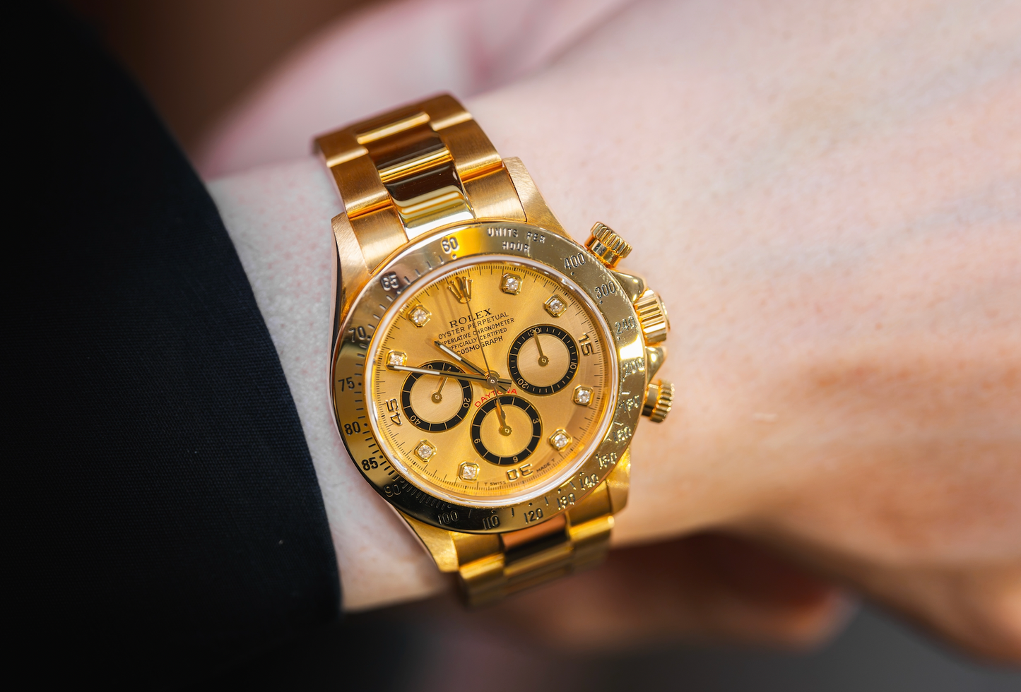 Rolex Daytona Zenith 16528, 6 inverted, Diamonds dial, Full serviced by Rolex