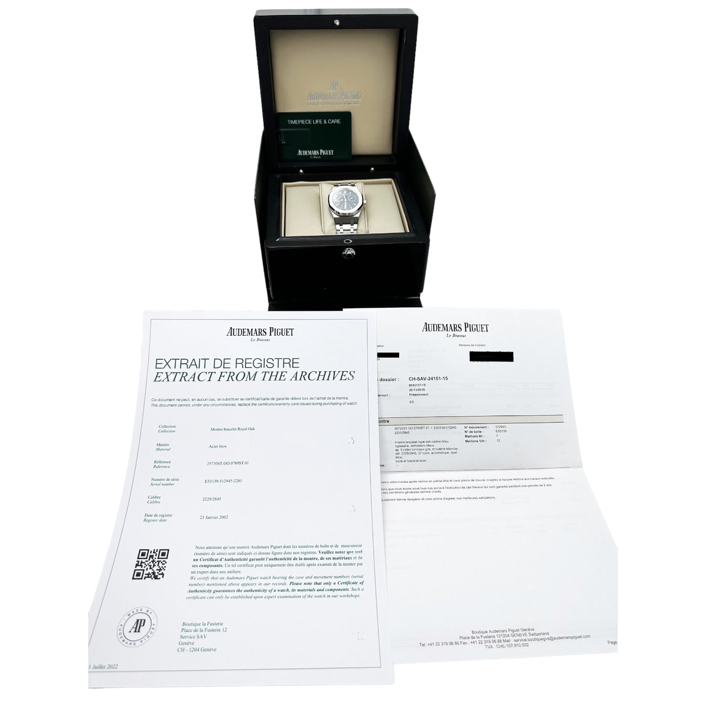 Audemars Piguet 25730ST Royal Oak Dual Time blue dial Full set