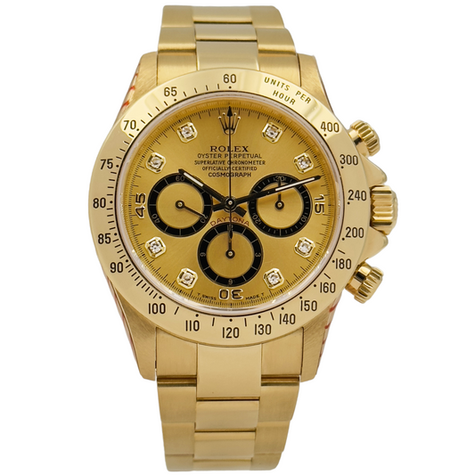 Rolex Daytona Zenith 16528, 6 inverted, Diamonds dial, Full serviced by Rolex
