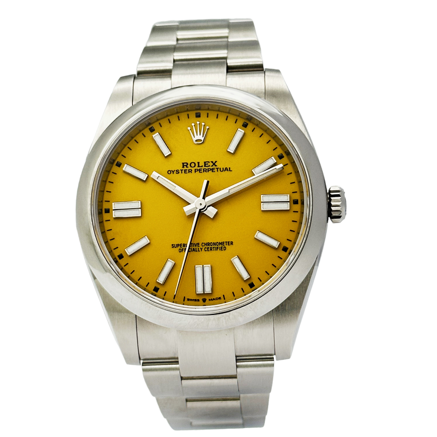 Rolex 124300 Oyster Perpetual 41 Yellow dial New full set