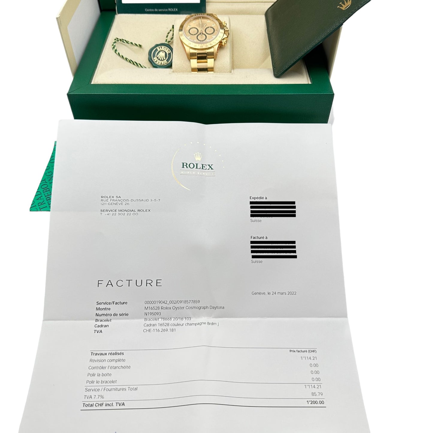 Rolex Daytona Zenith 16528, 6 inverted, Diamonds dial, Full serviced by Rolex