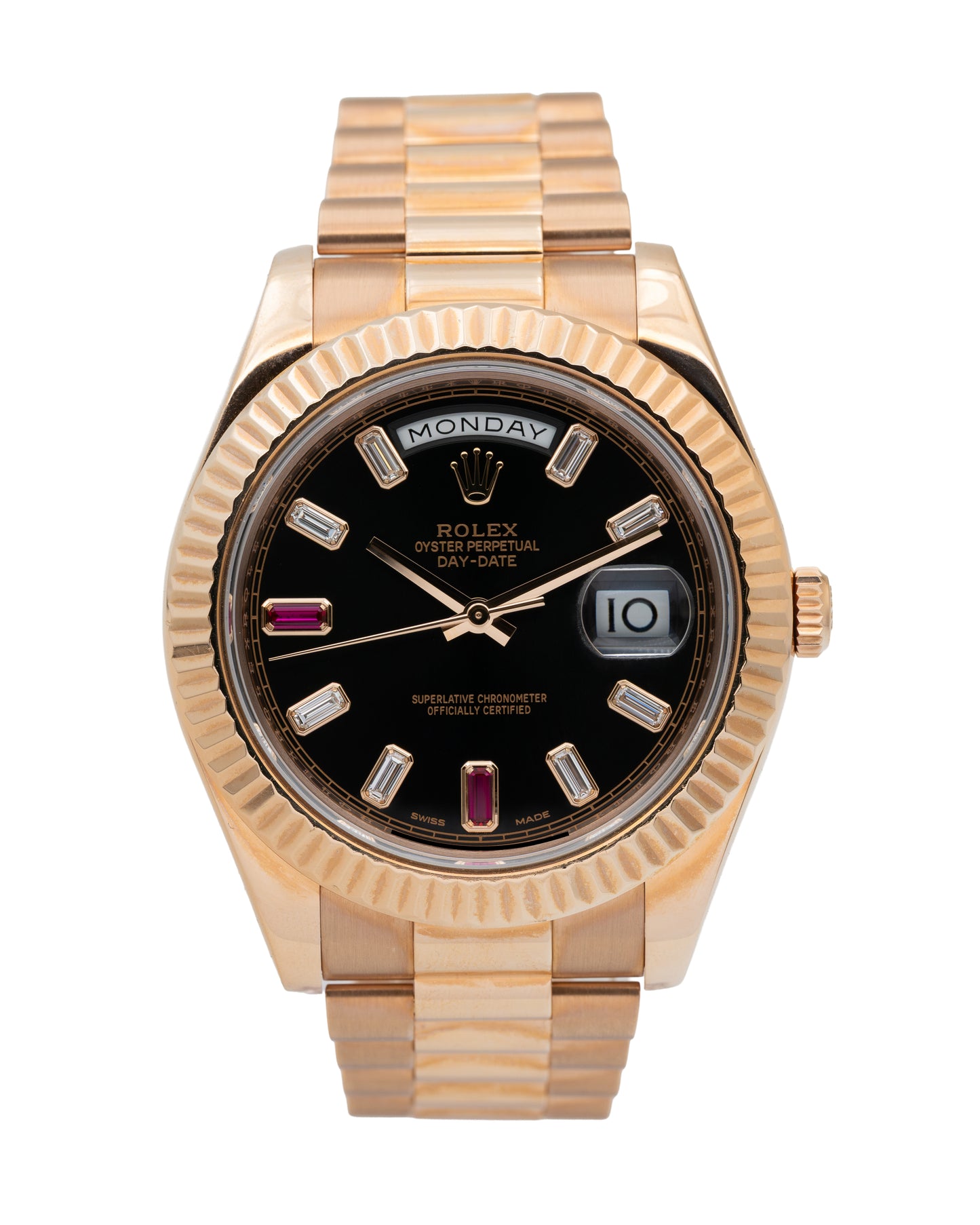 Rolex Day-Date II 218235 Factory Rolex diamonds & ruby dial