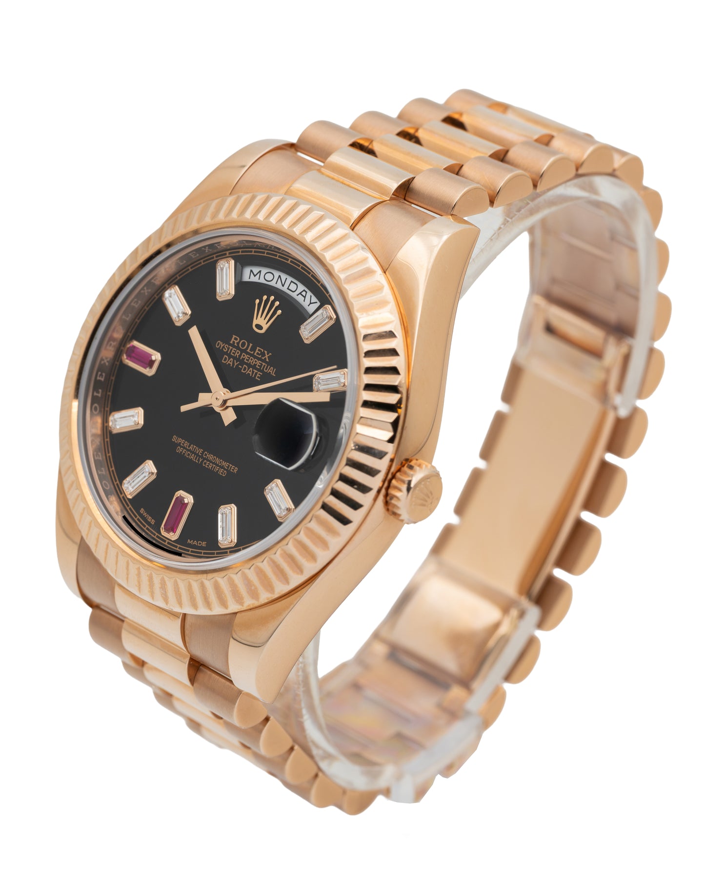Rolex Day-Date II 218235 Factory Rolex diamonds & ruby dial