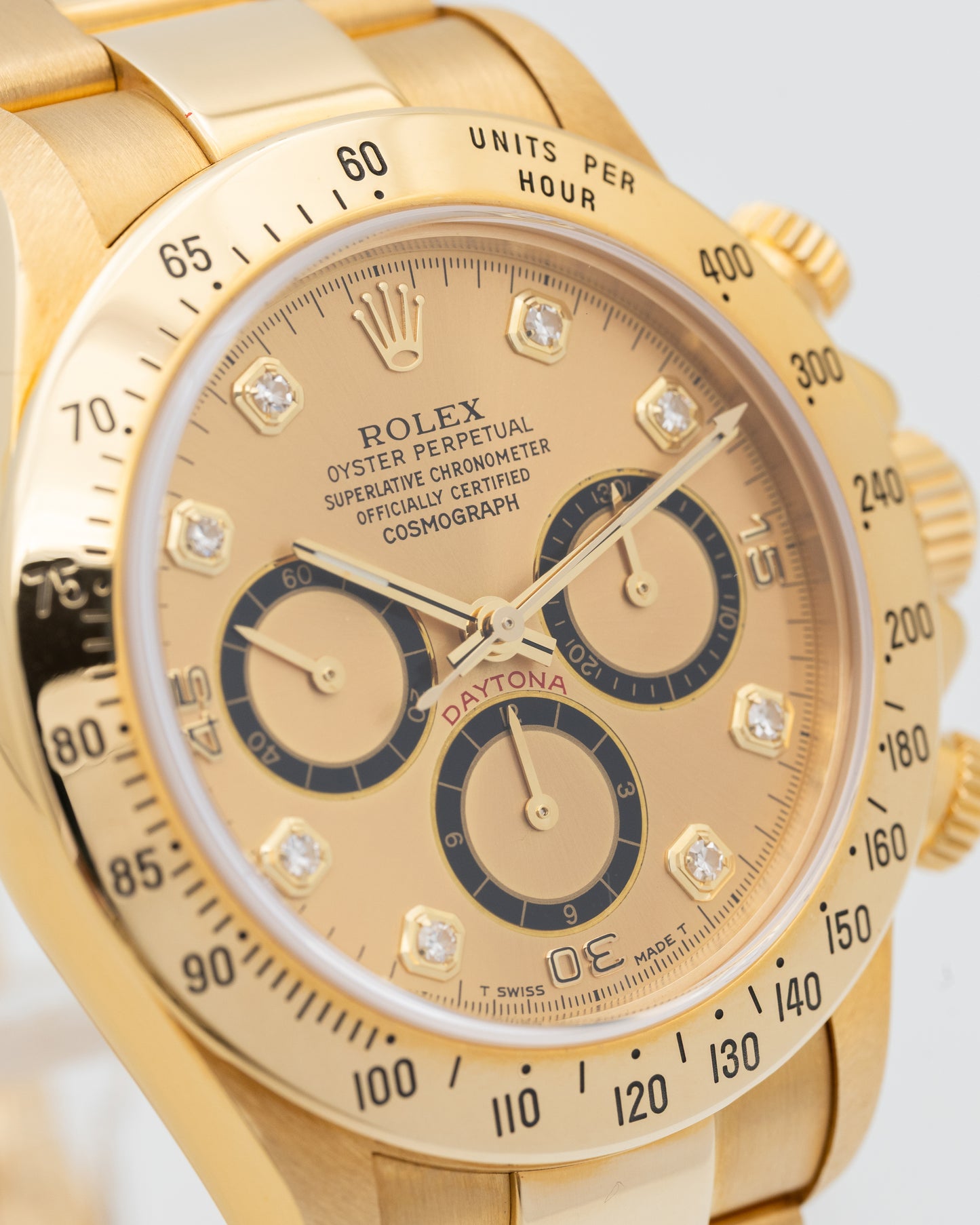 Rolex Daytona Zenith 16528, 6 inverted, Diamonds dial, Full serviced by Rolex